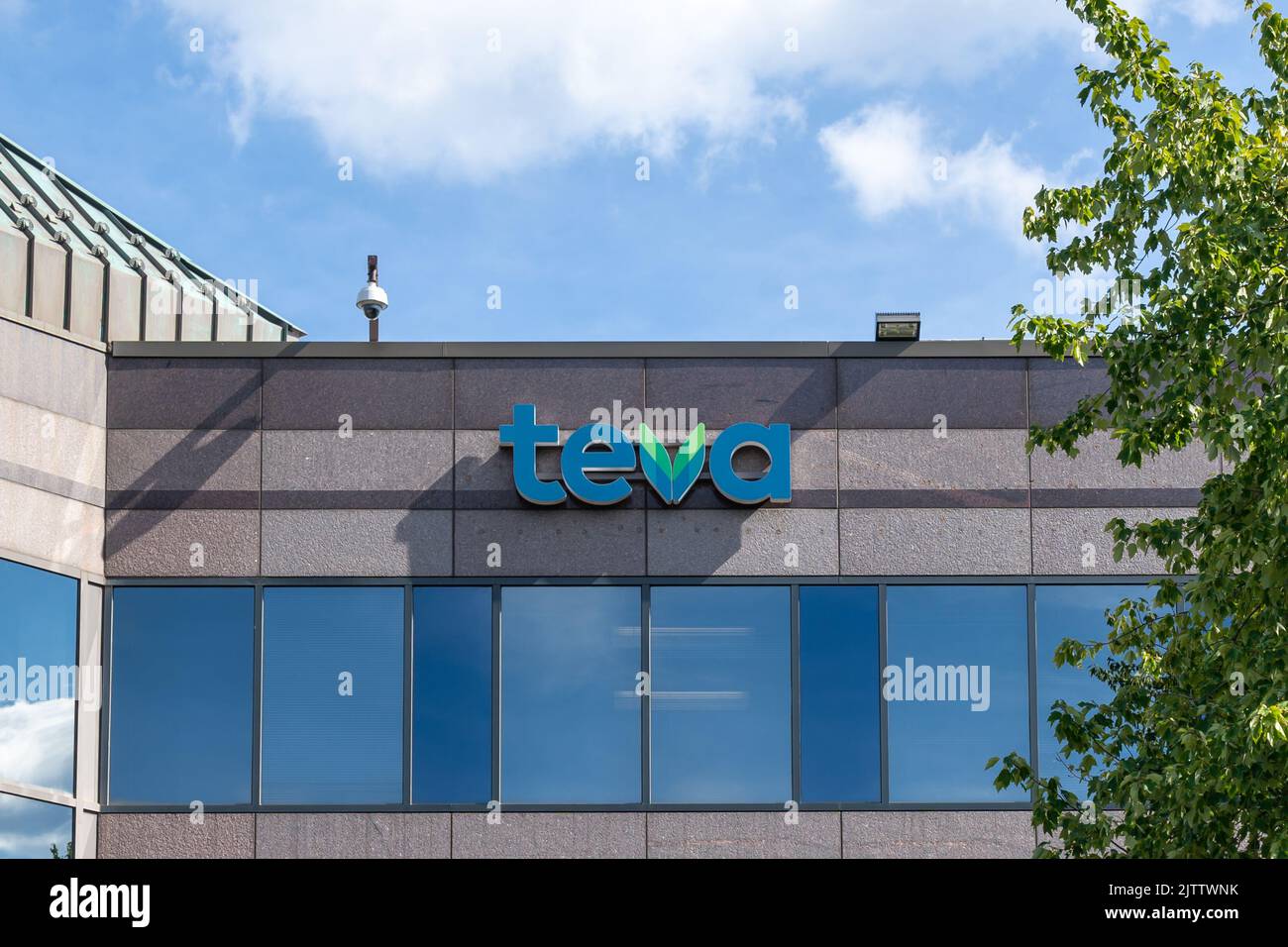 Parsippany, NJ, USA August 16, 2022 Teva logo on its USA