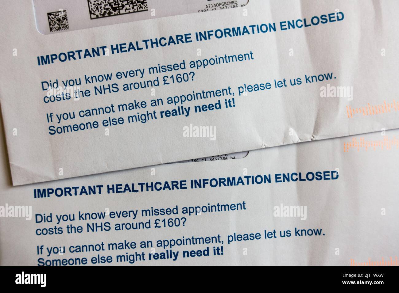 Missed NHS appointments cost Stock Photo