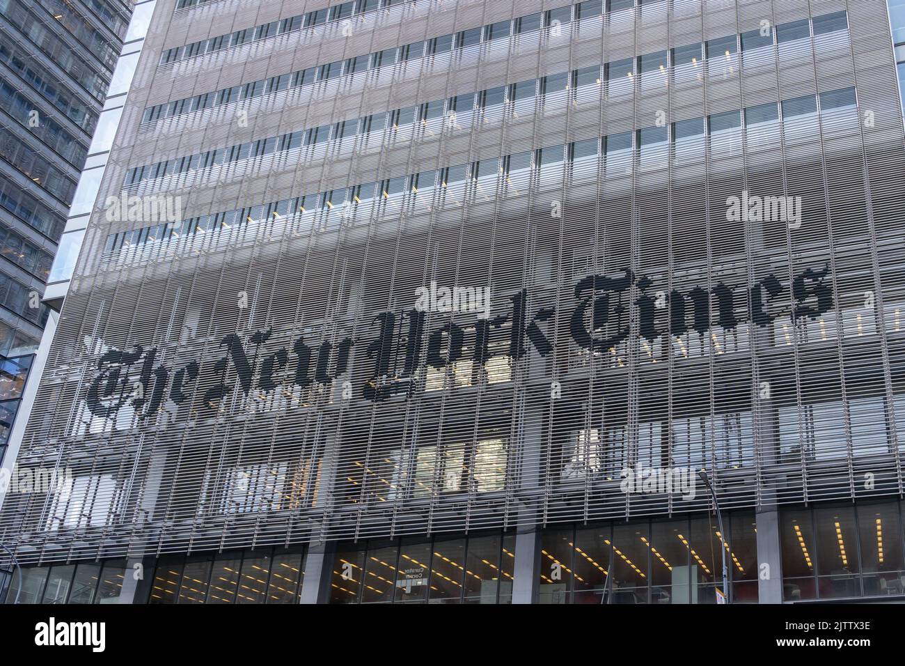 New York, NY, USA - August 17, 2022: New York Times Company headquarters in New York, NY, USA. Stock Photo