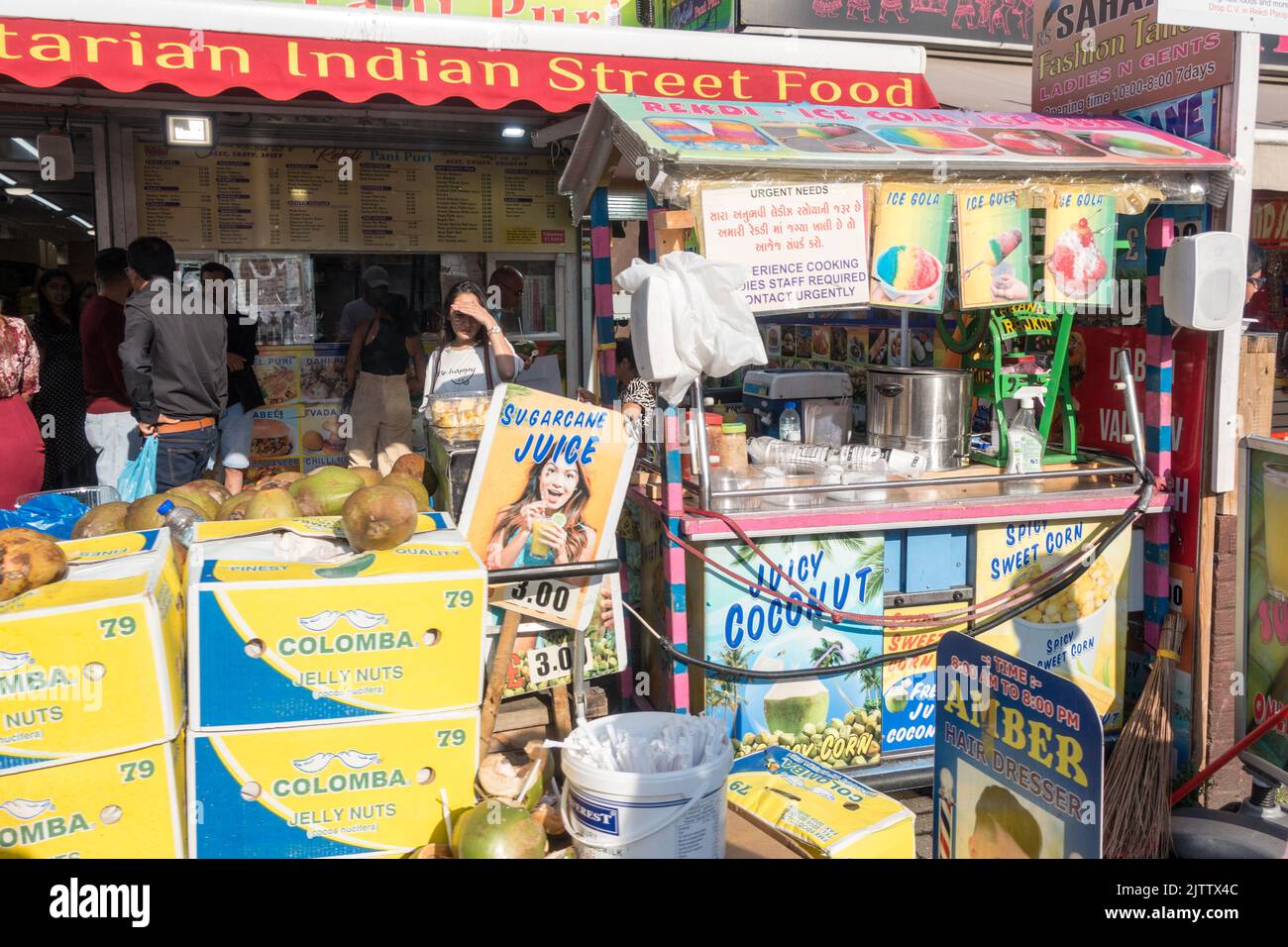 Indian Street food shop in Wembley Stock Photo
