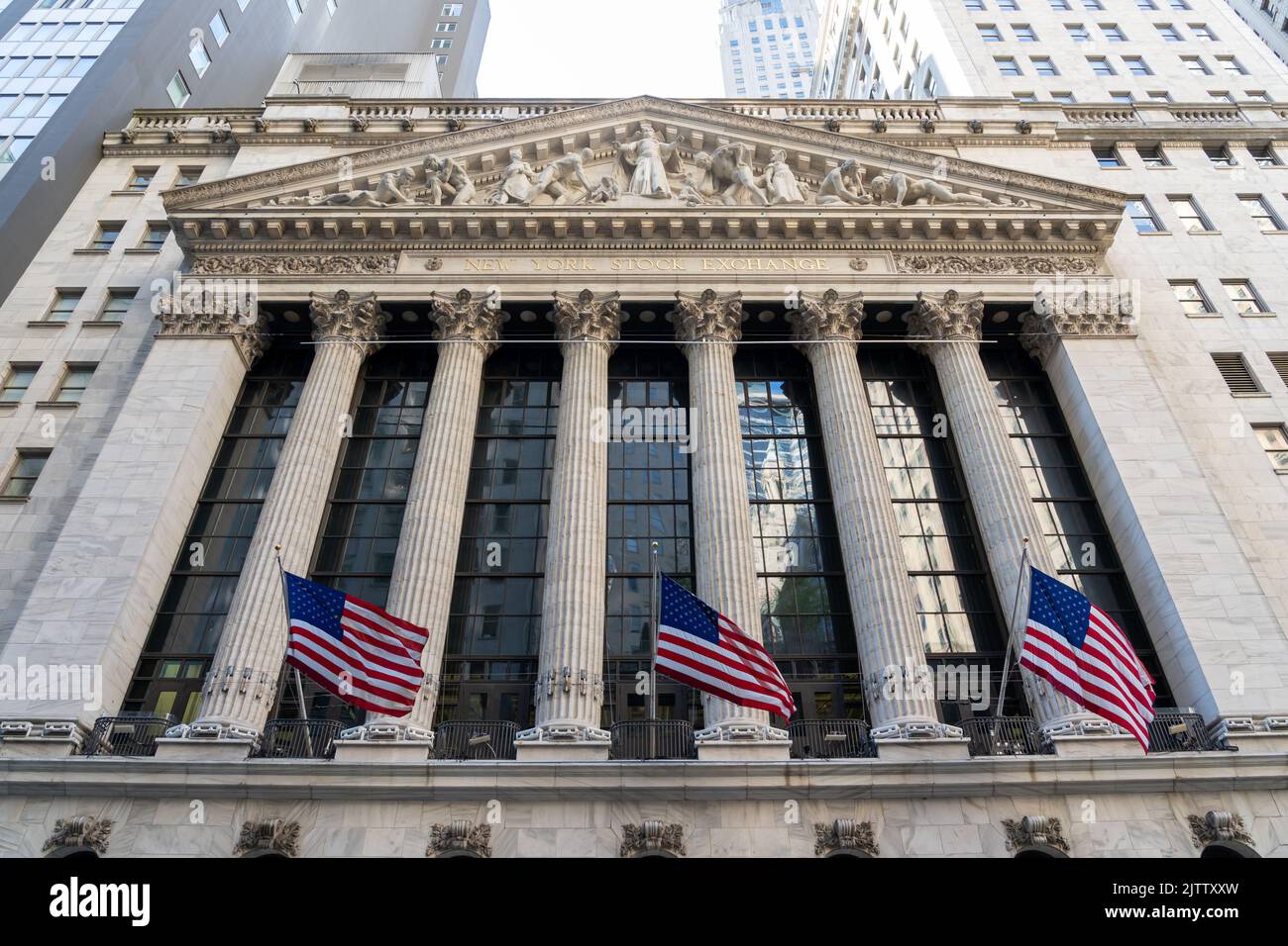 New York, NY, USA - August 19, 2022: New York Stock Exchange at wall street in New York, NY, USA, August 19, 2022 Stock Photo