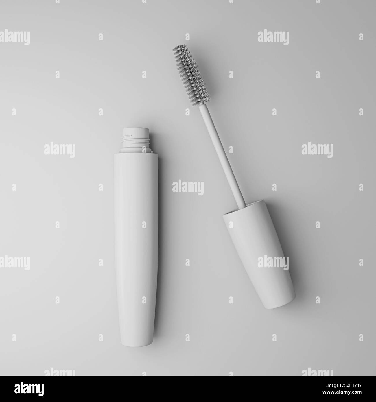 A top shot of a mascara tube mockup isolated on the white background