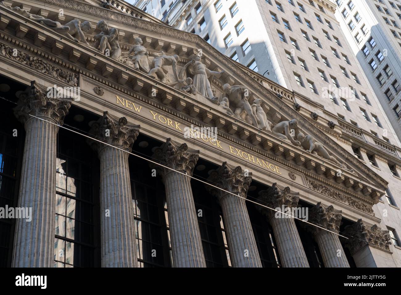 New York, NY, USA - August 19, 2022: New York Stock Exchange at wall street in New York, NY, USA on August 19, 2022 Stock Photo