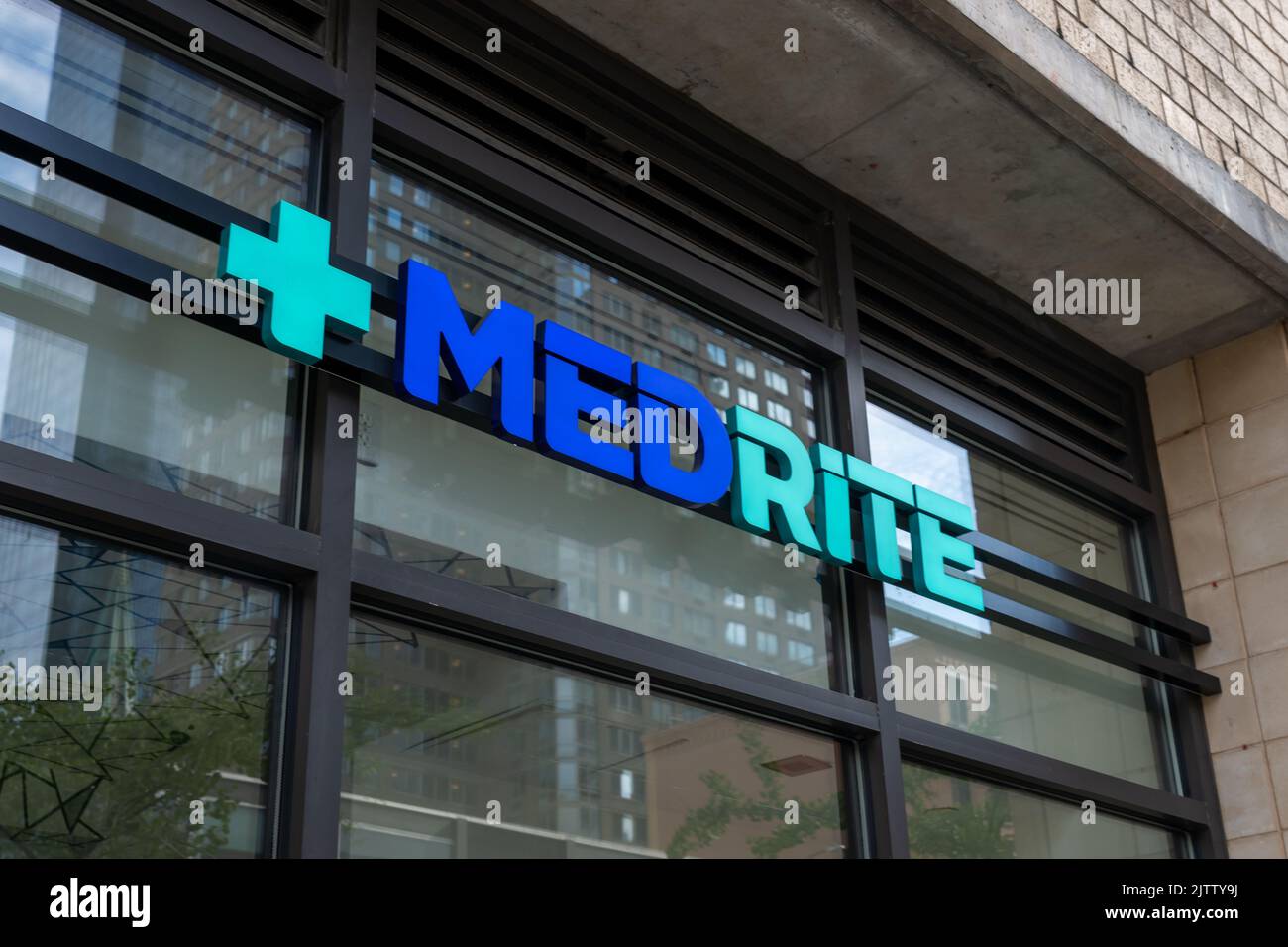 New York City, NY, USA - August 20, 2022: A MedRite sign on the building in New York City, NY, USA. Stock Photo