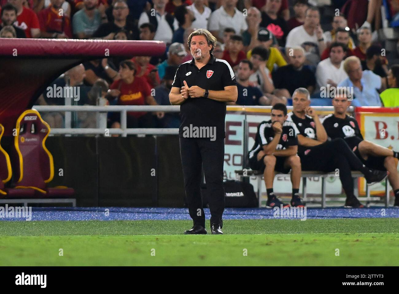 Giovanni Stroppa of A.C. Monza  during the 4th day of the Serie A Championship between A.S. Roma vs A.C. Monza on 30th August 2022 at the Stadio Olimpico in Rome, Italy. (Photo by Domenico Cippitelli/Pacific Press) Stock Photo