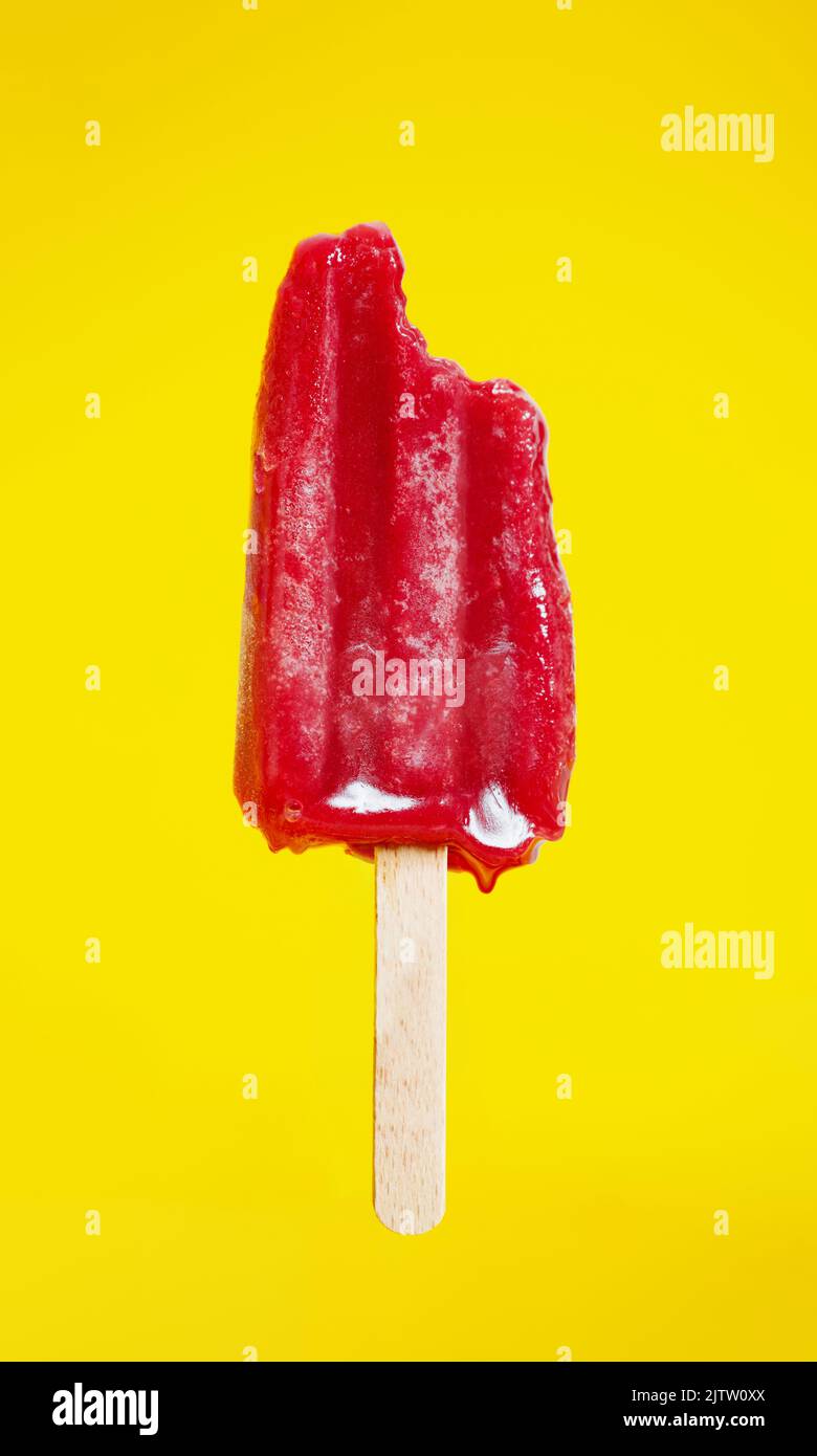 Dripping cold ice cream during hot summer weather Stock Photo