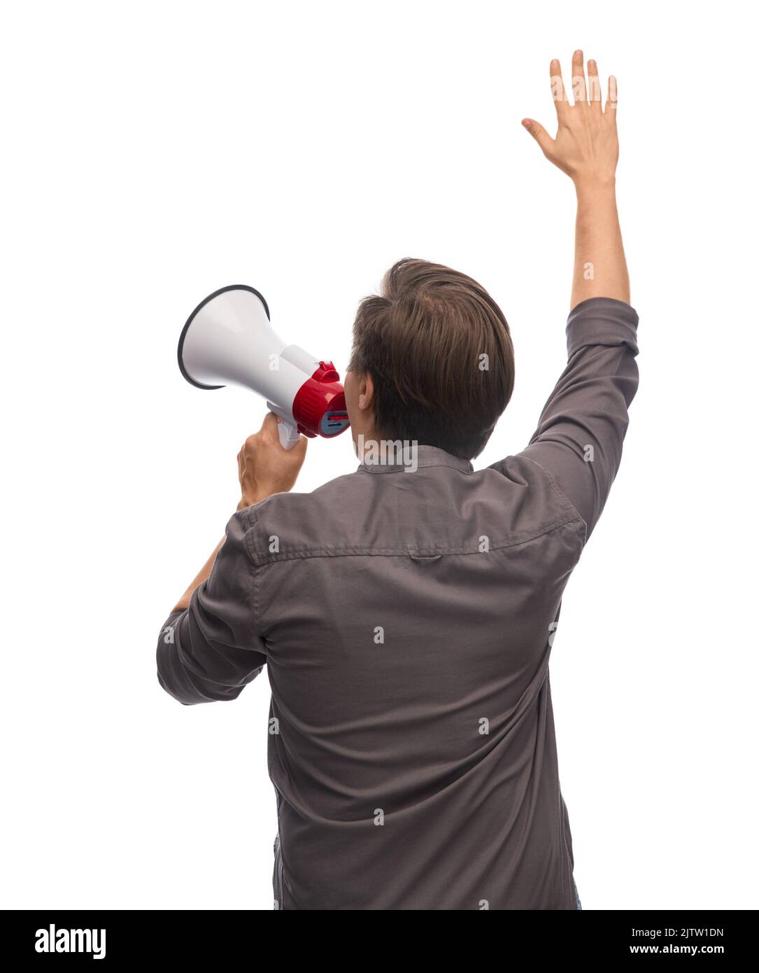 man with megaphone Stock Photo - Alamy