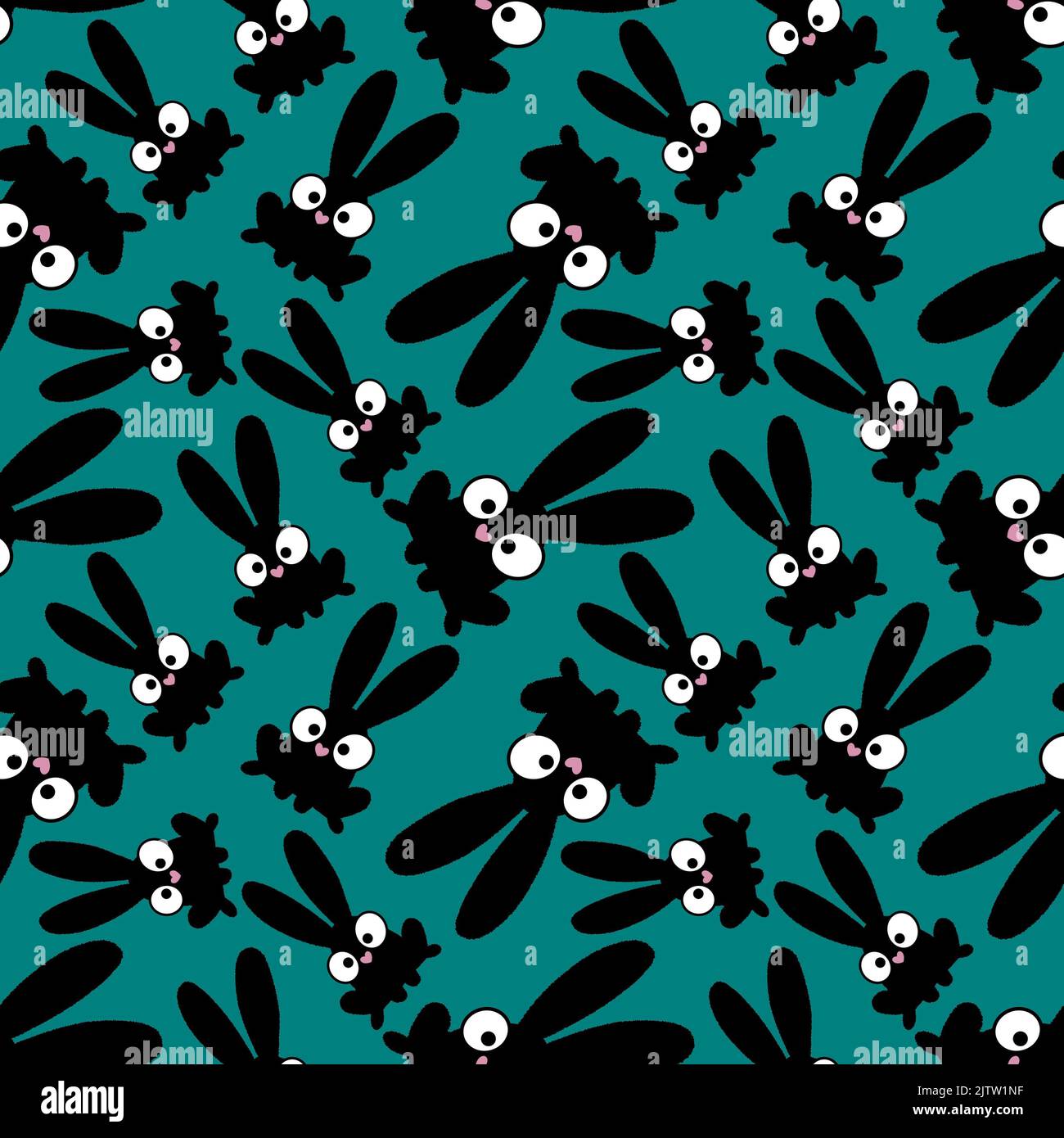 Easter cartoon rabbit seamless pattern for kids accessories and school ...