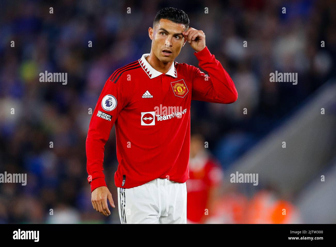 1st September 2022; The King Power Stadium, Leicester, Leicestershire, England;  Premier League Football, Leicester City versus Manchester United; Cristiano Ronaldo of Manchester United Stock Photo