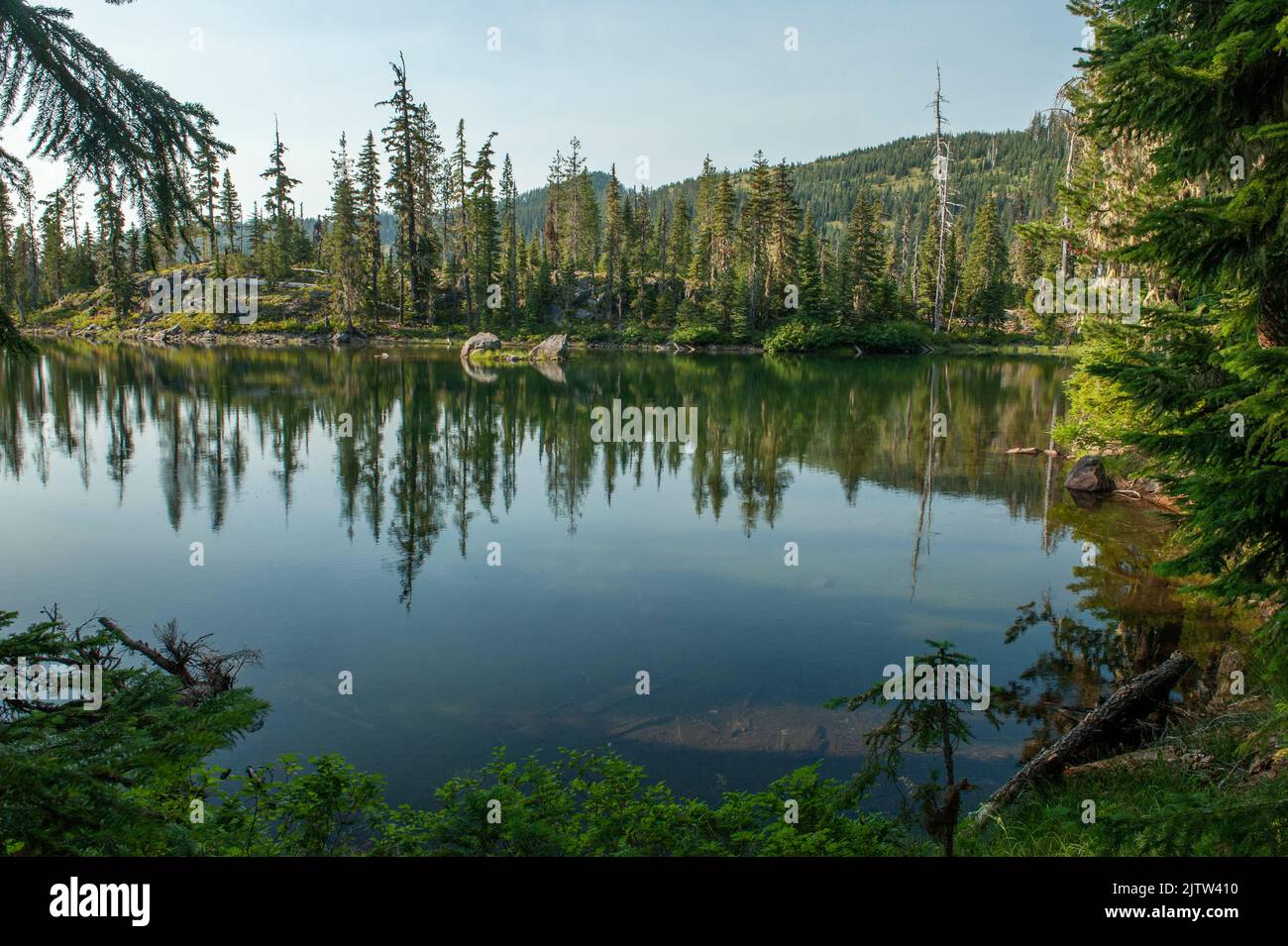 Notch Lake, in Oregon's Diamond Peak Wilderness. Stock Photo