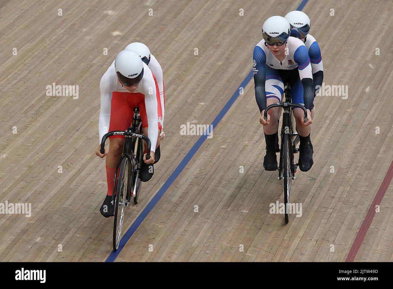 Aileen McGLYNN of Scotland along with her pilot Ellie Stone races