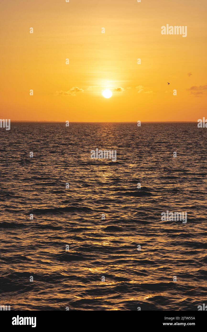 The sunset over the water at Port Isabel Texas Stock Photo Alamy