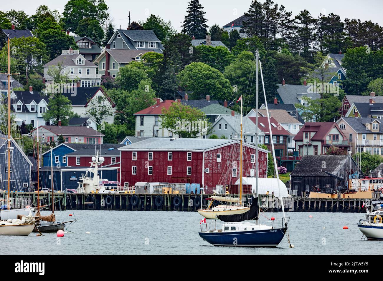 A UNESCO World Heritage Site, and voted the most beautiful town in Canada. Stock Photo
