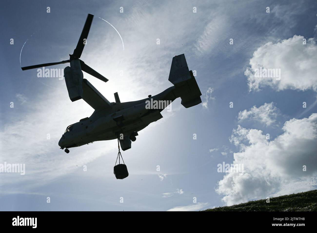 An MV 22 Osprey Tiltrotor Aircraft With Marine Medium Tiltrotor 