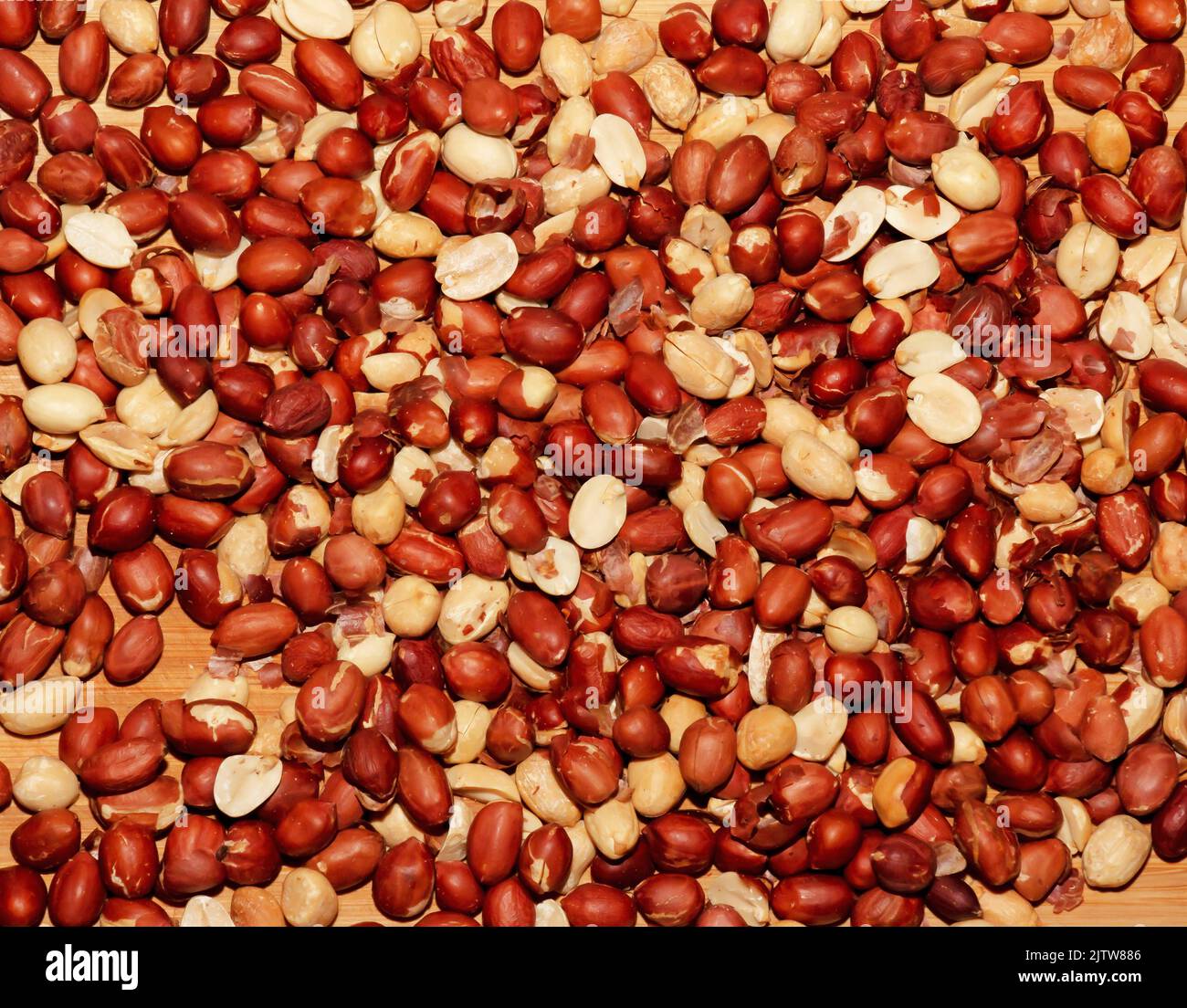 Peeled peanuts for background. Roasted peanut beans with skin Stock