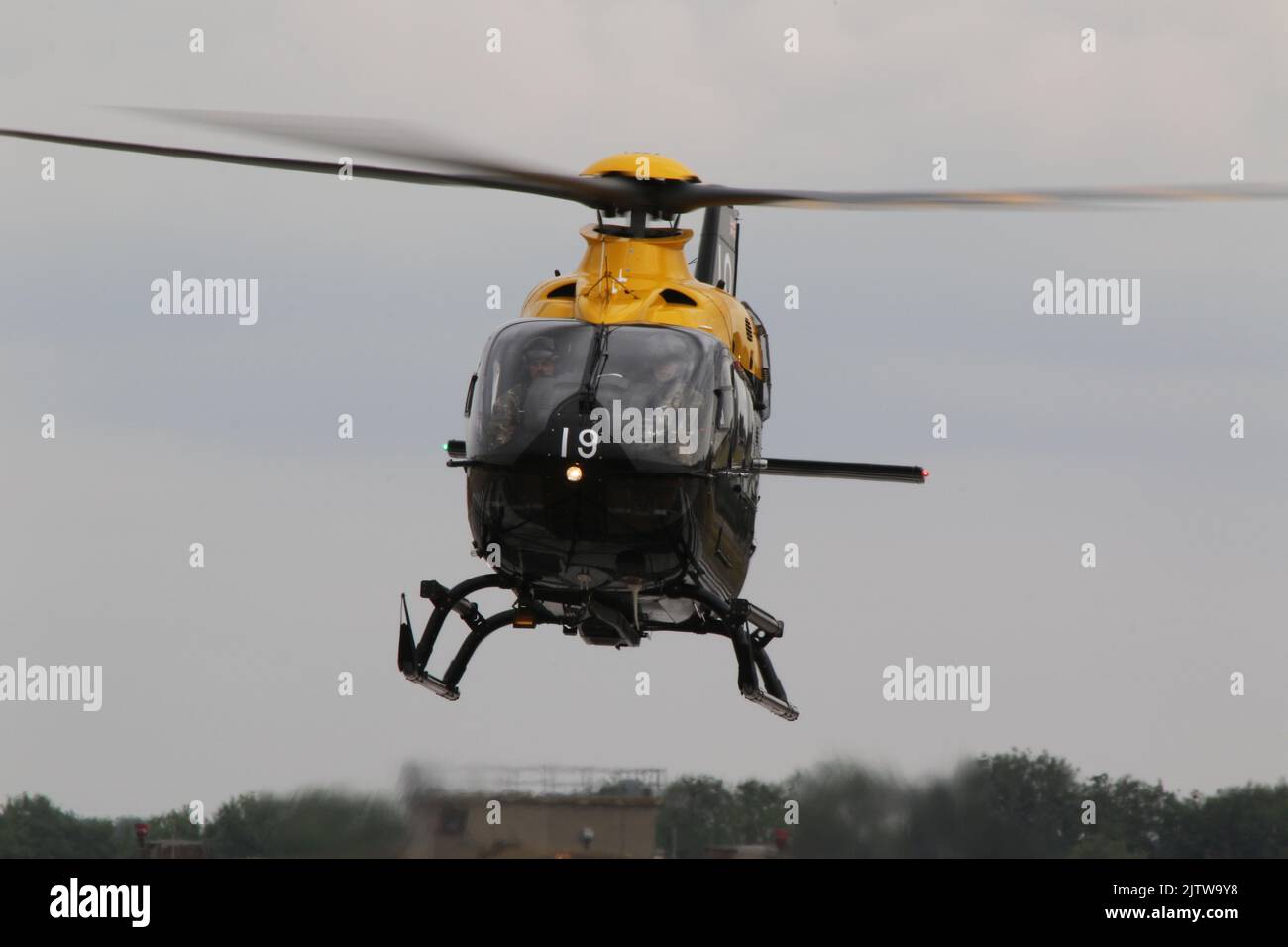 ZM519, an Airbus Helicopters Juno HT1 operated by 1 Flying Training School, Royal Air Force, arriving at RAF Fairford in Gloucestershire, England, to participate in the Royal International Air Tattoo (RIAT) 2022. Stock Photo