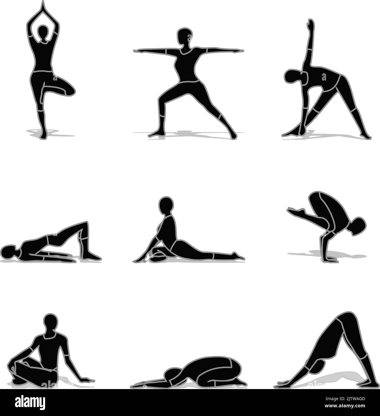 yoga clip art black and white