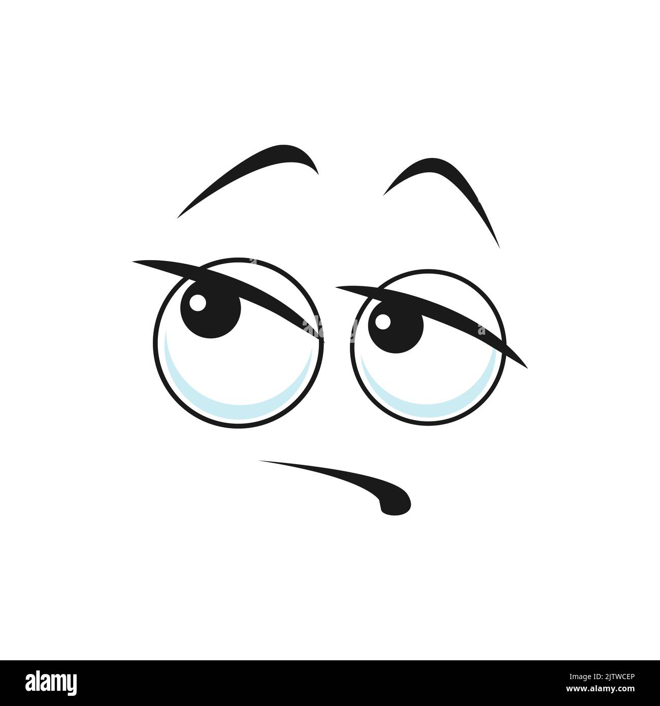 Cartoon Face Vector Icon Funny Boring Or Dreaming Emoji Dreamy Facial