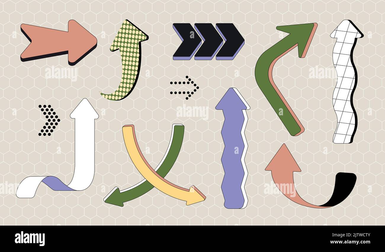 Dynamic arrow set Stock Vector