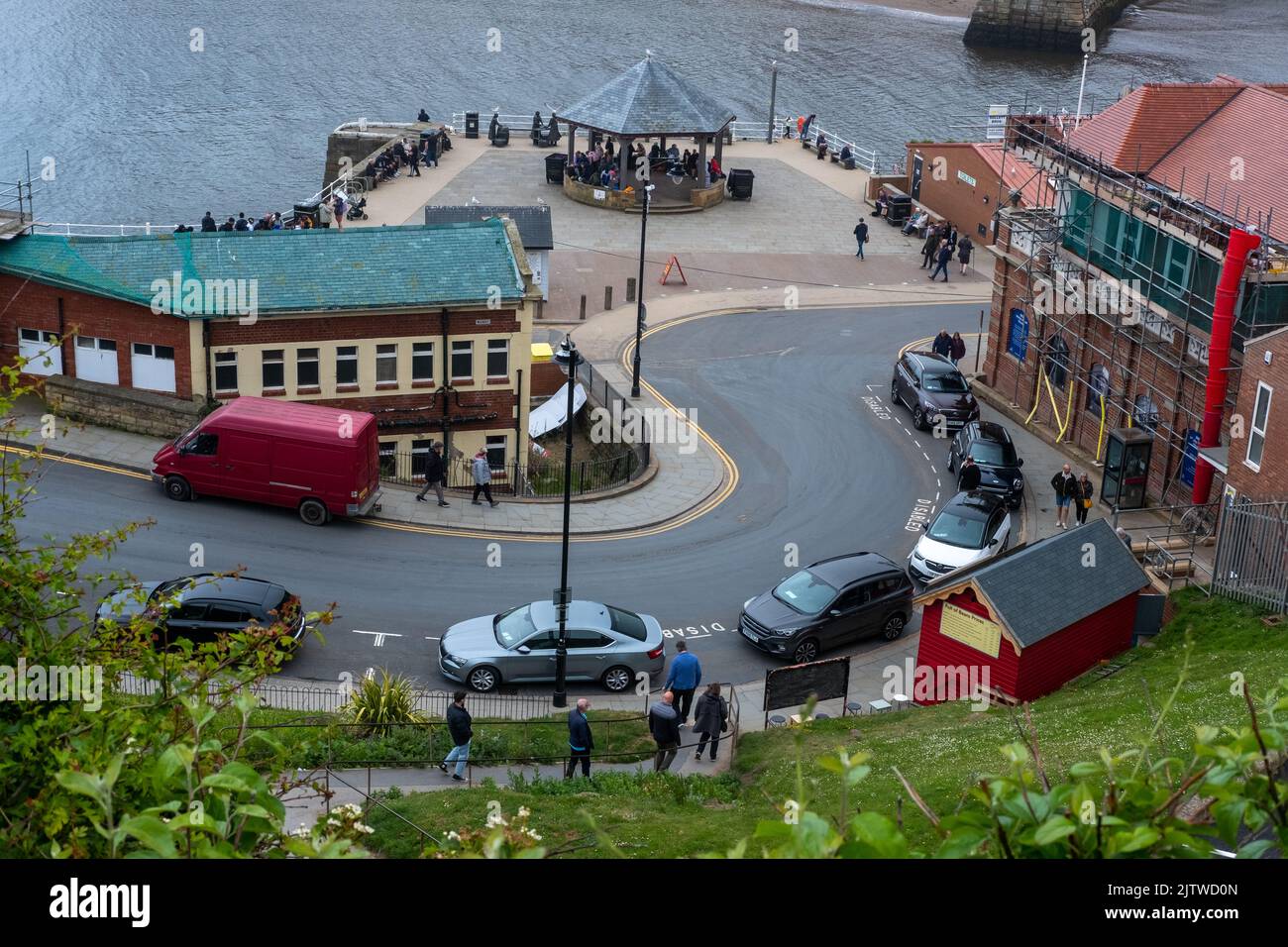 A windy coastal street in Whitby Stock Photo