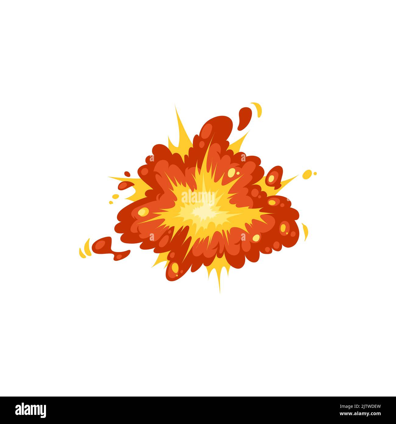 Boom bang effect from bomb blast and fire explosion isolated exploding