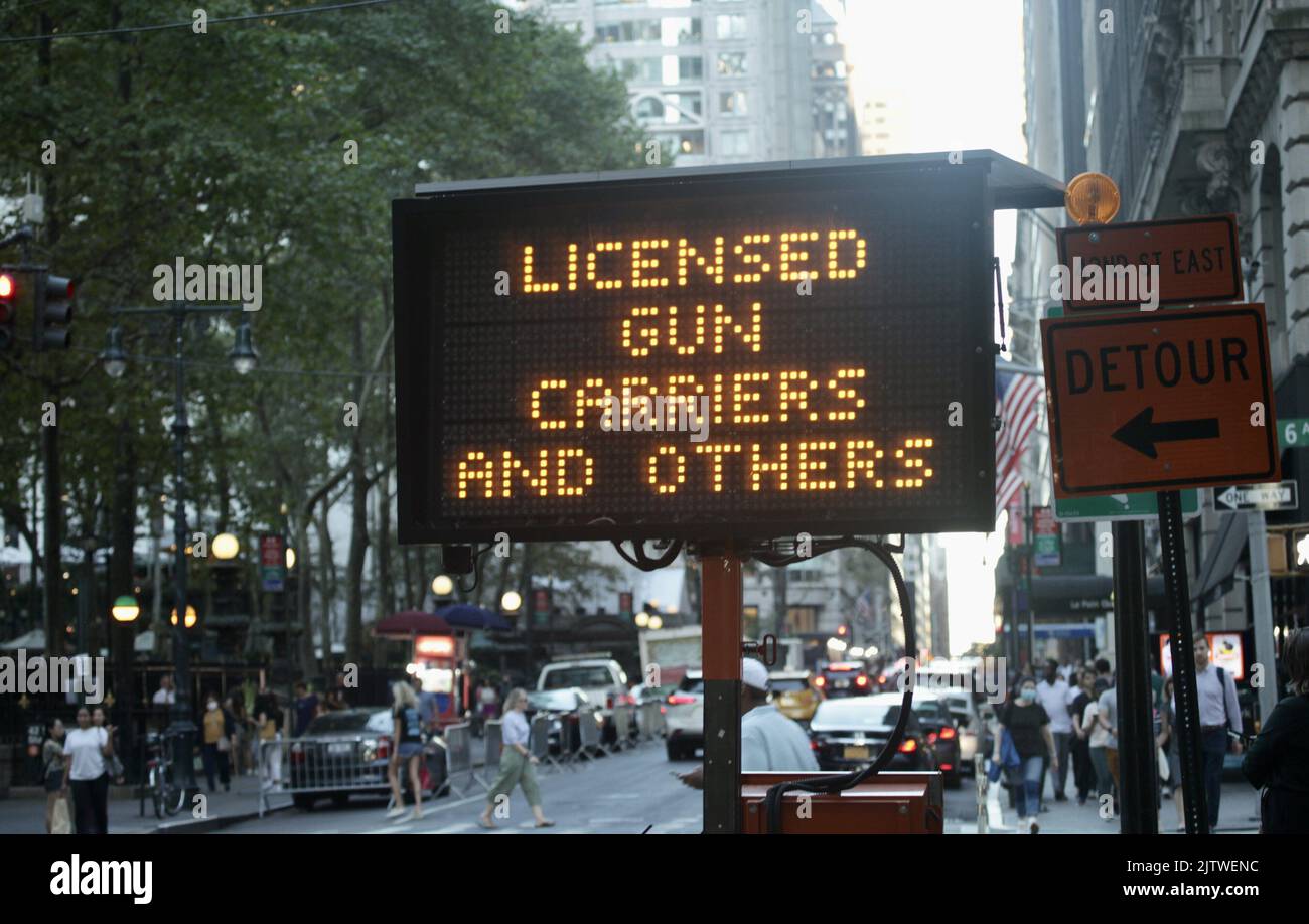 New York, USA. 1st Sep, 2022. (NEW) Gun Free Square