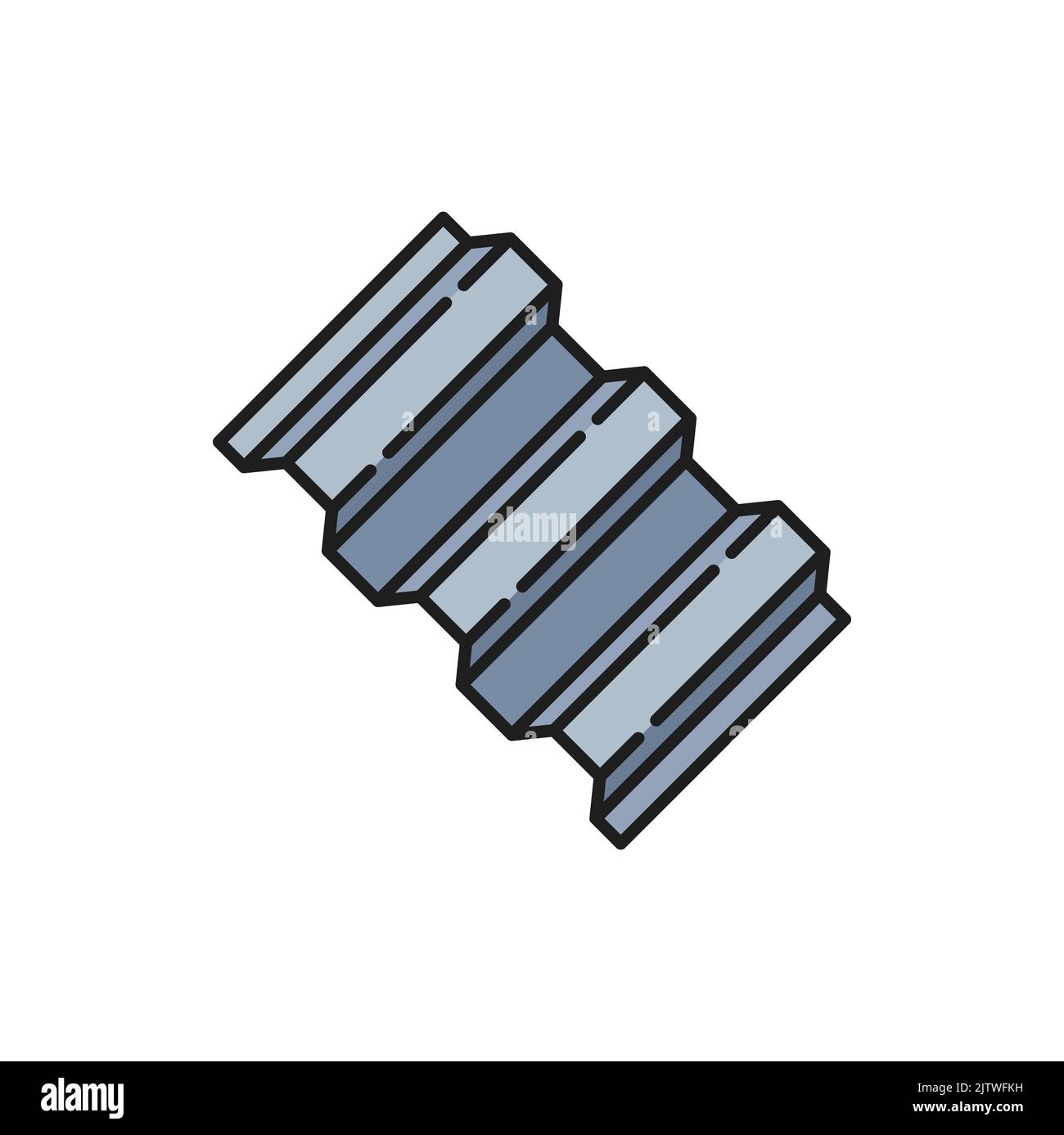 Corrugated sheets of metal stock illustration. Illustration of roofing -  30512657