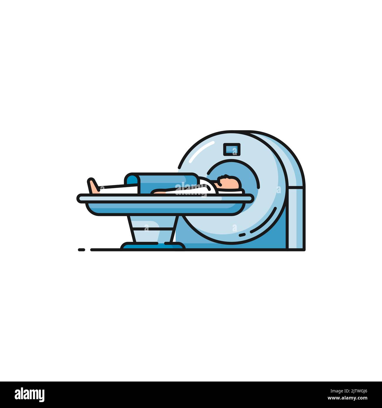 MRI scanner icon, medical radiology scan machine, vector CT diagnostics