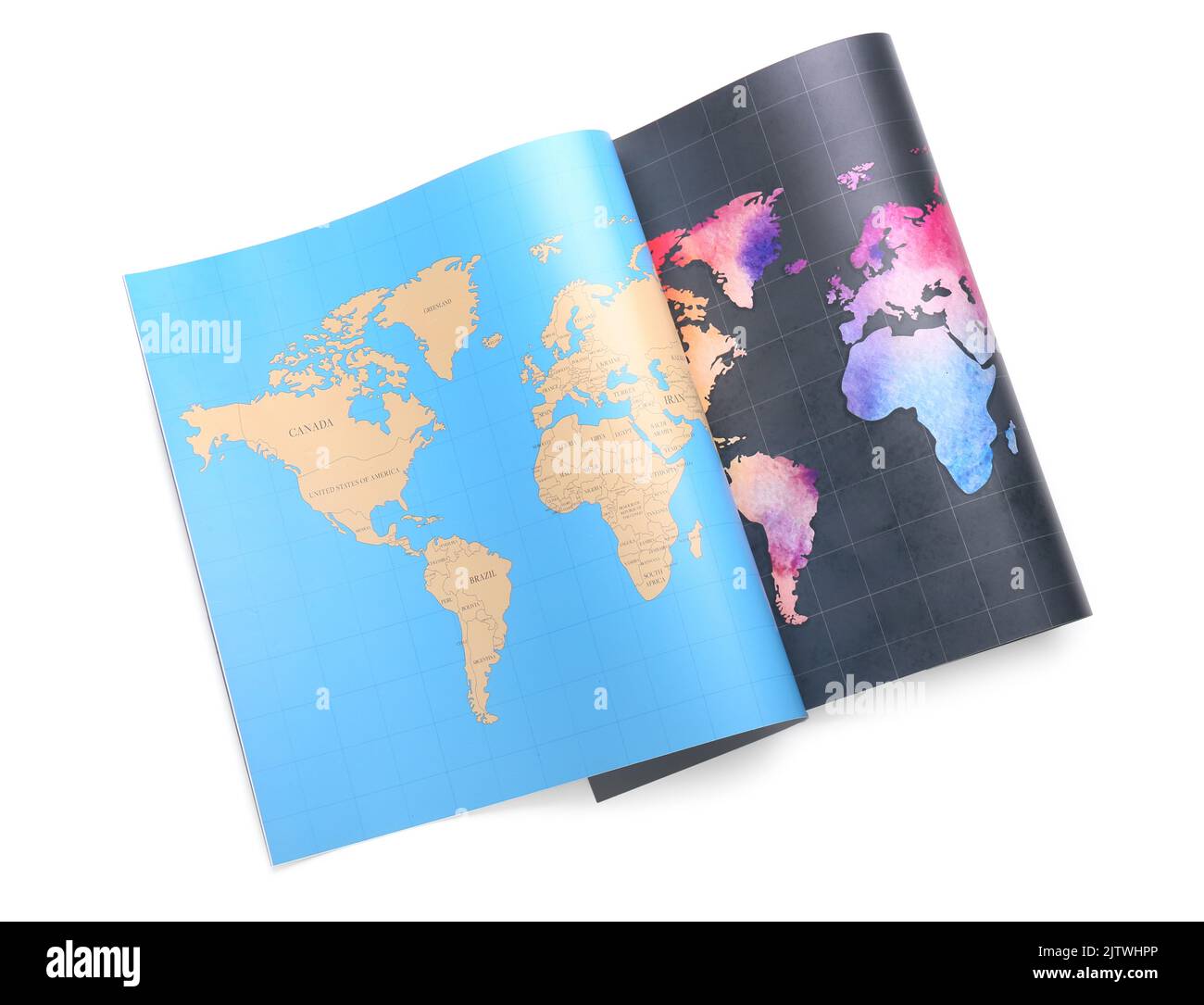 World maps isolated on white background Stock Photo - Alamy