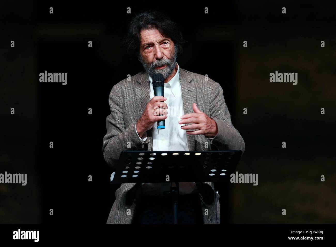 in the photo Massimo Cacciari Stock Photo Alamy