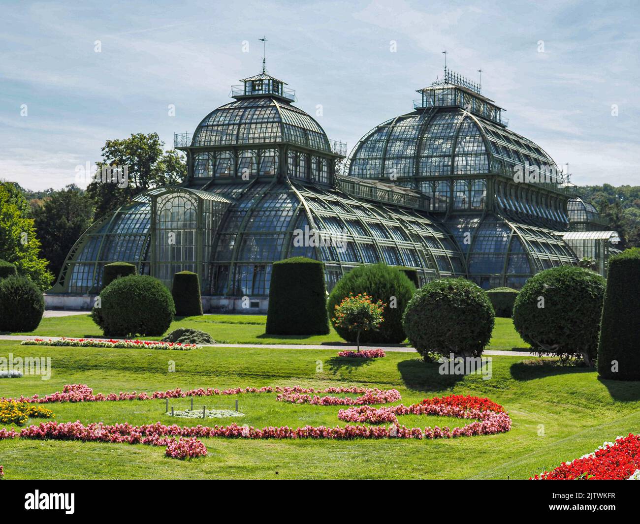 Vienna, Austria. 29th Aug, 2022. A view of a greenhouse Palmenhaus Schonbrunn in Schonbrunn palace park. Credit: SOPA Images Limited/Alamy Live News Stock Photo