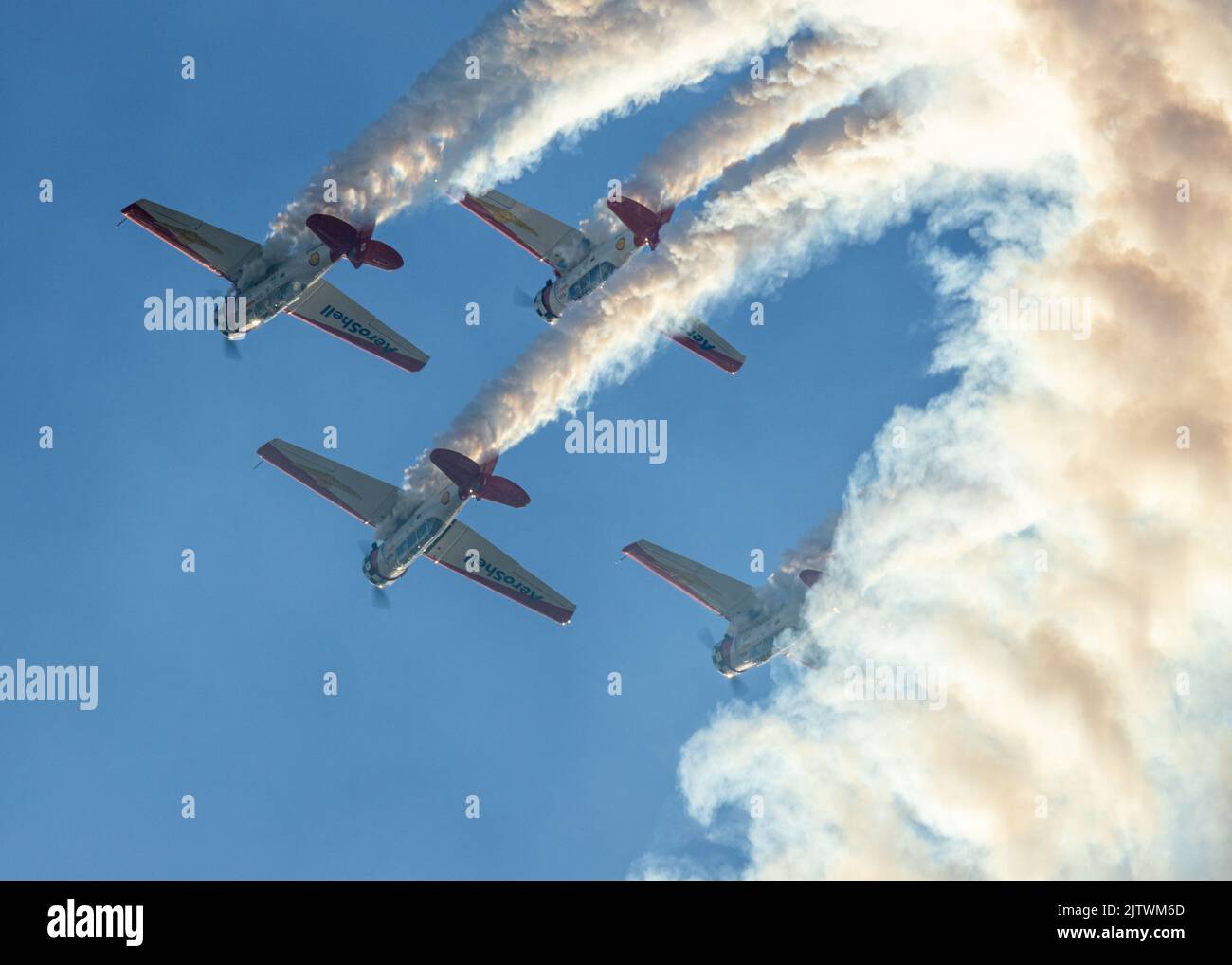 The incredible Aeroshell Team at the Stuart Air Show Stock Photo Alamy
