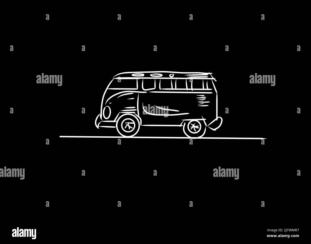 aesthetic van illustration sketch Stock Photo Alamy