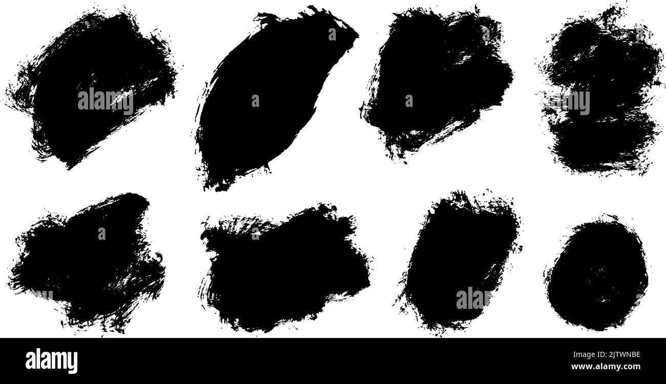 Vector bold shapes, collection of brush strokes Stock Vector Image