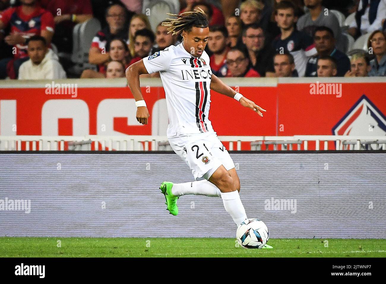 Alexis BEKA BEKA of Nice during the French championship Ligue 1 football  match between LOSC Lille and OGC Nice on August 31, 2022 at Pierre Mauroy  stadium in Villeneuve-d'Ascq near Lille, France -