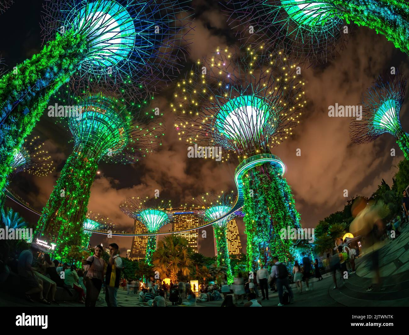 Garden Rhapsody, spectacular light and sound show, at Gardens By The Bay during Mid-Autumn Festival 2022. Stock Photo