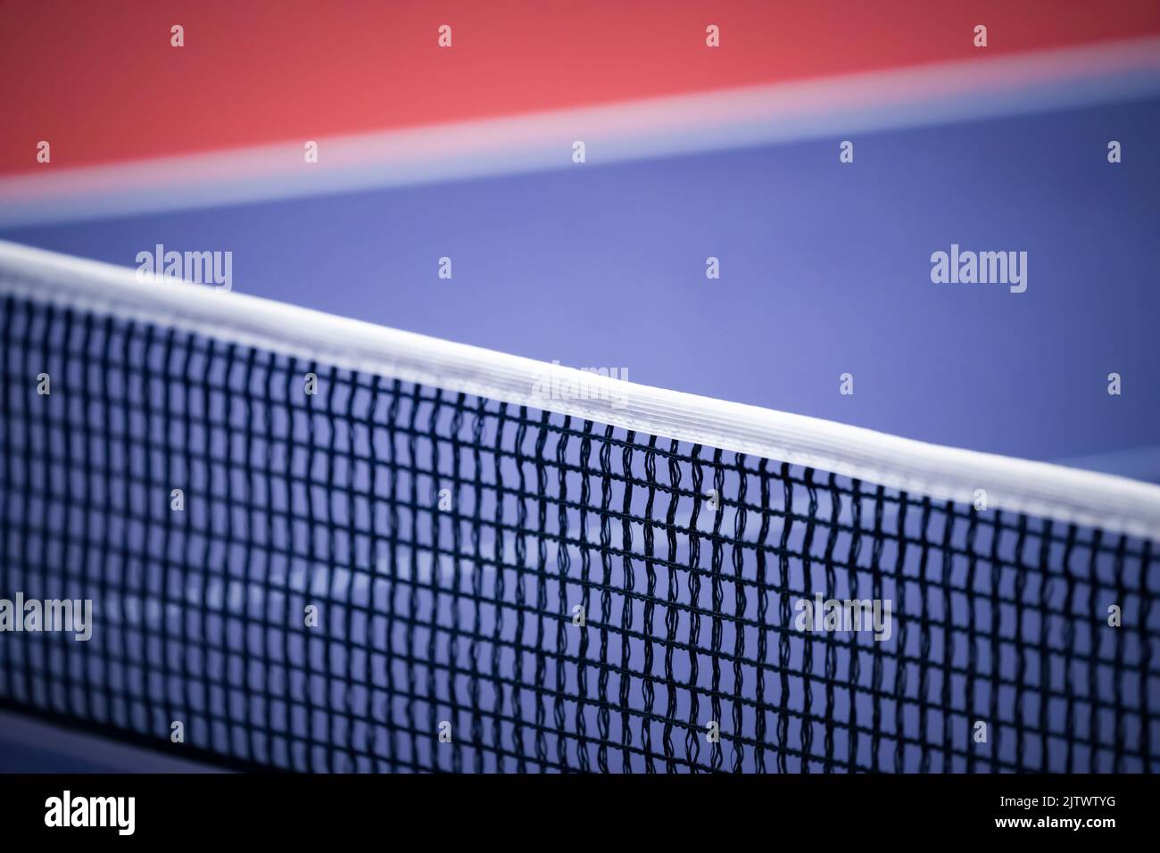 Blue and smooth surface table tennis table with tight black net to