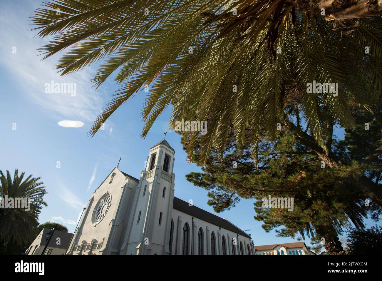 Late afternoon view of historic downtown San Leandro, California, USA