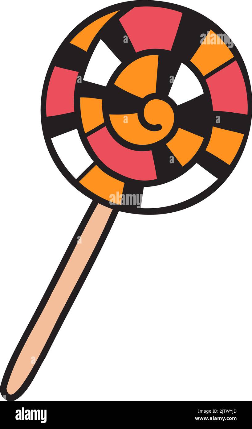 Hand Drawn halloween candy illustration on transparent background Stock