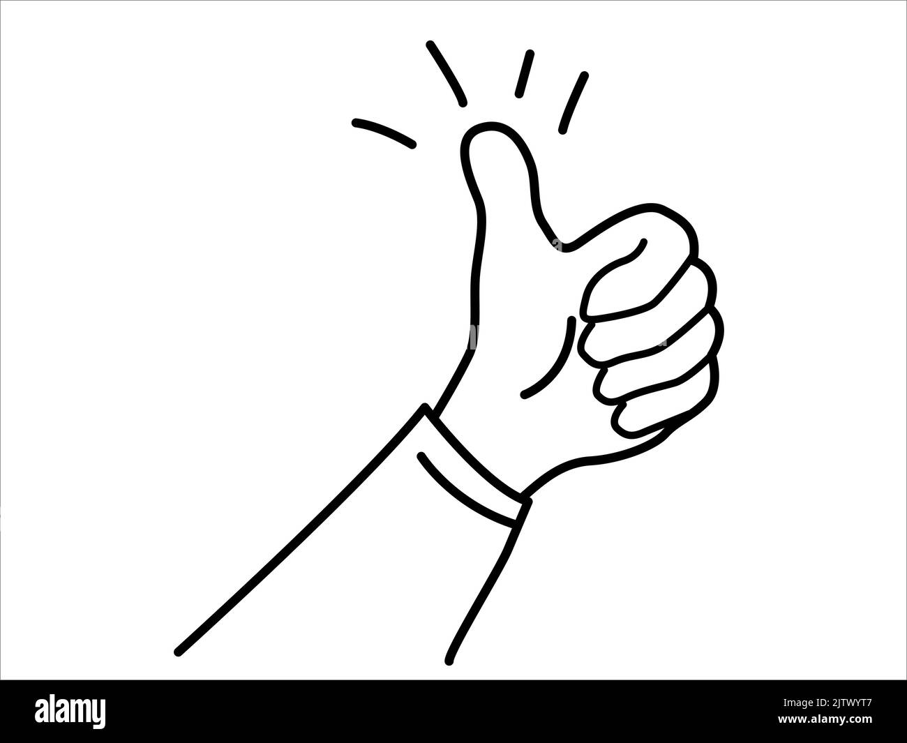 Hand Gesture With A Thumb Cartoon Vector Illustration Stock Vector Image And Art Alamy