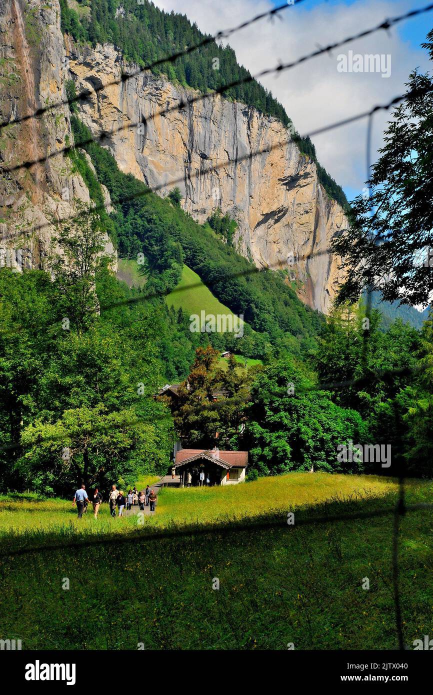 On the way to Mürrenbach Falls, near Stechelberg in the upper ...