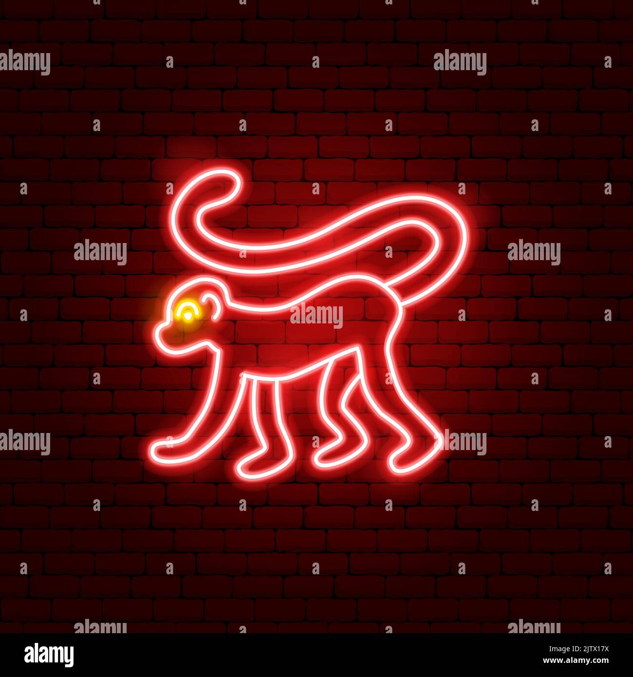 Monkey Chinese Zodiac Neon Stock Vector Image & Art - Alamy