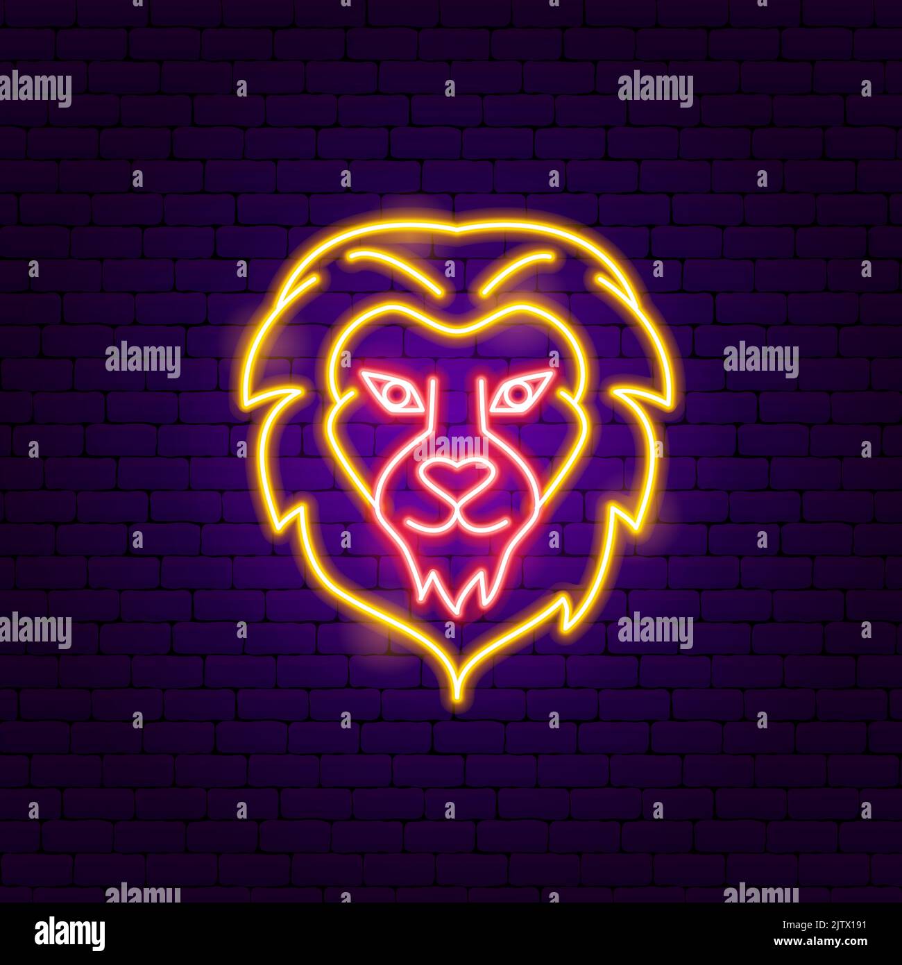 Leo Zodiac Neon Stock Vector