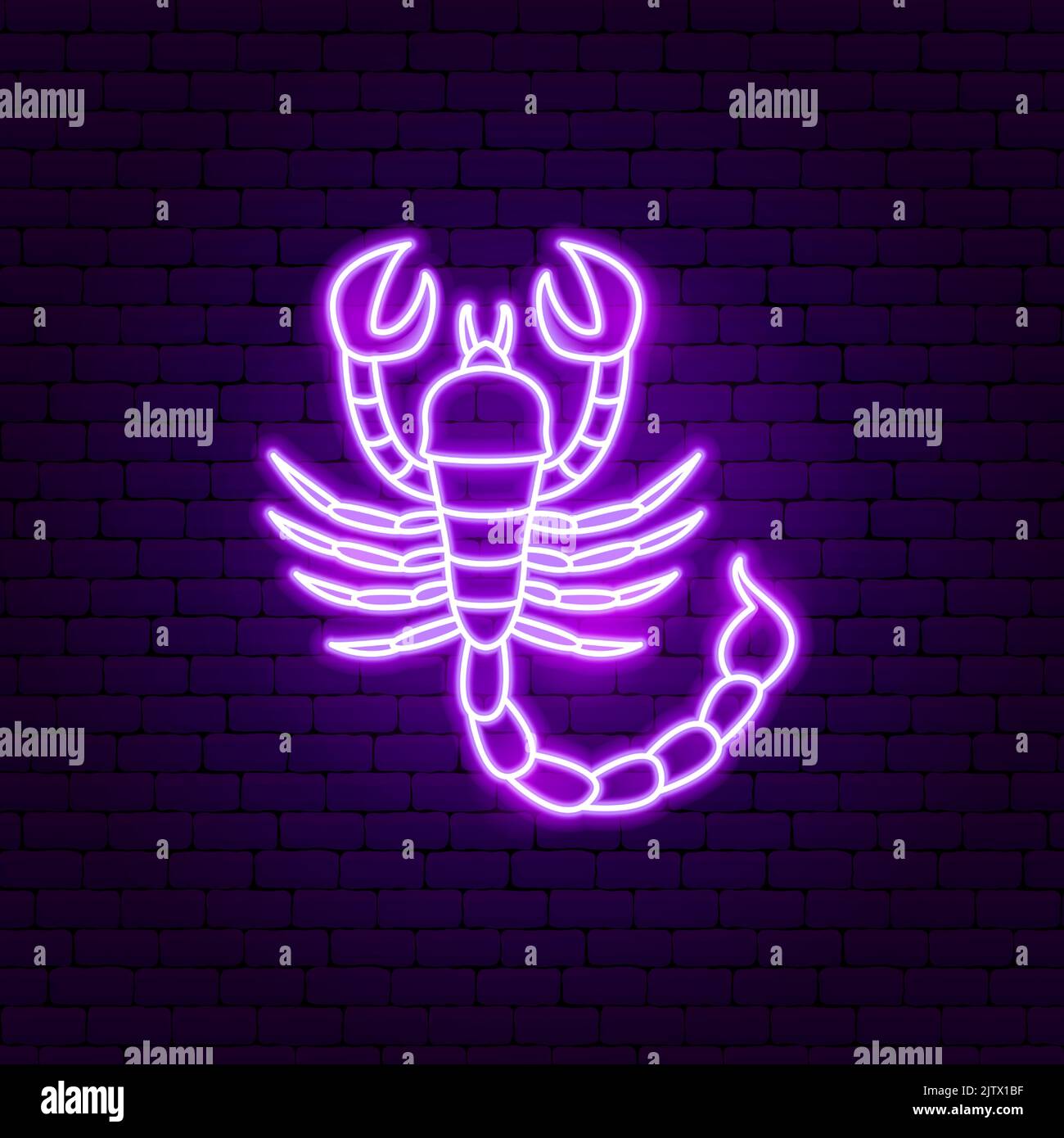 Scorpio Zodiac Neon Stock Vector