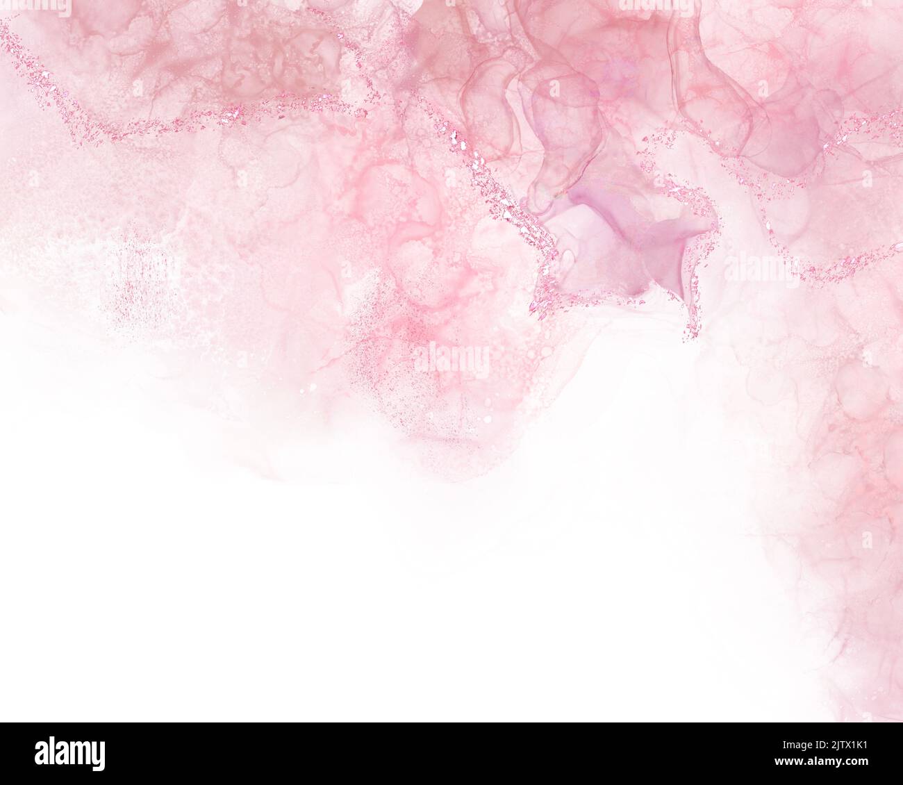 Abstract pink flower art painting background alcohol ink technique Stock Photo