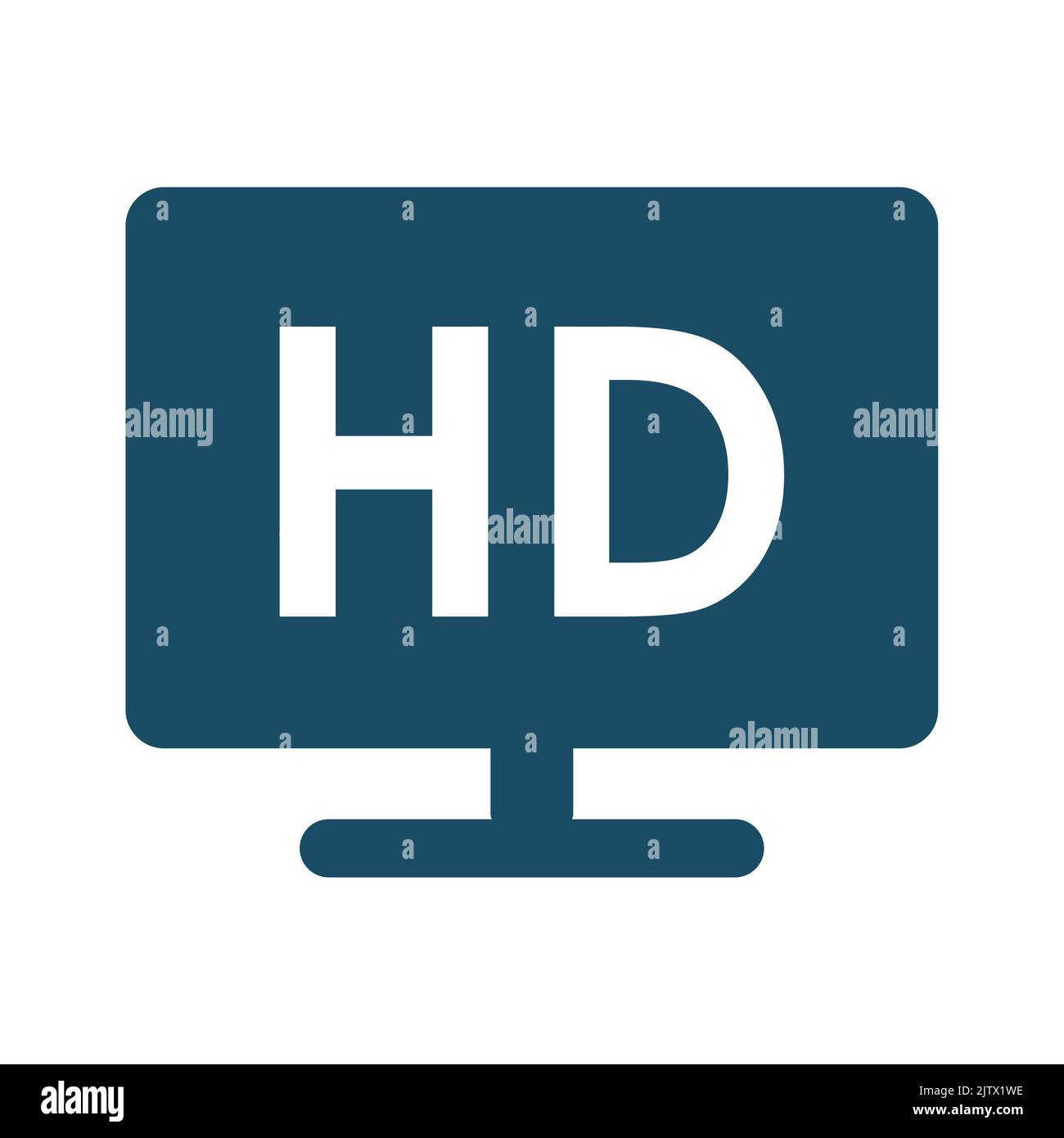High quality dark blue flat high definition led screen icon. Pictogram ...