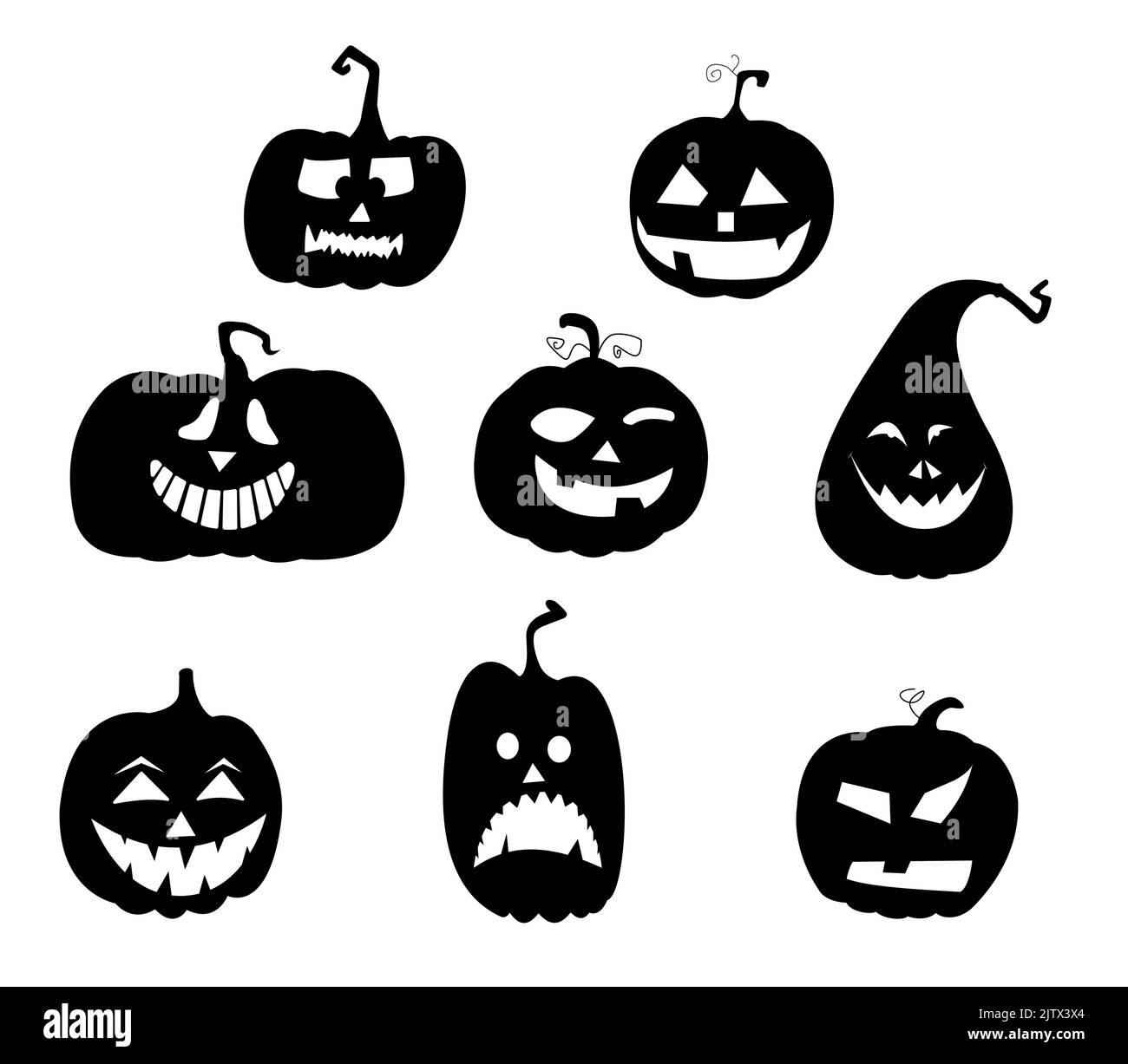 Cartoon character halloween moon Black and White Stock Photos & Images ...