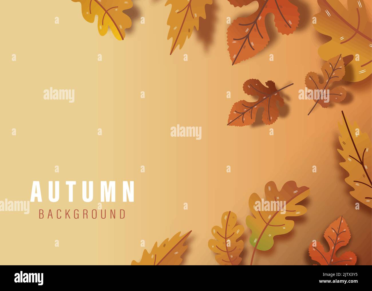 background vector autumn leaves with gradient illustration Stock Vector