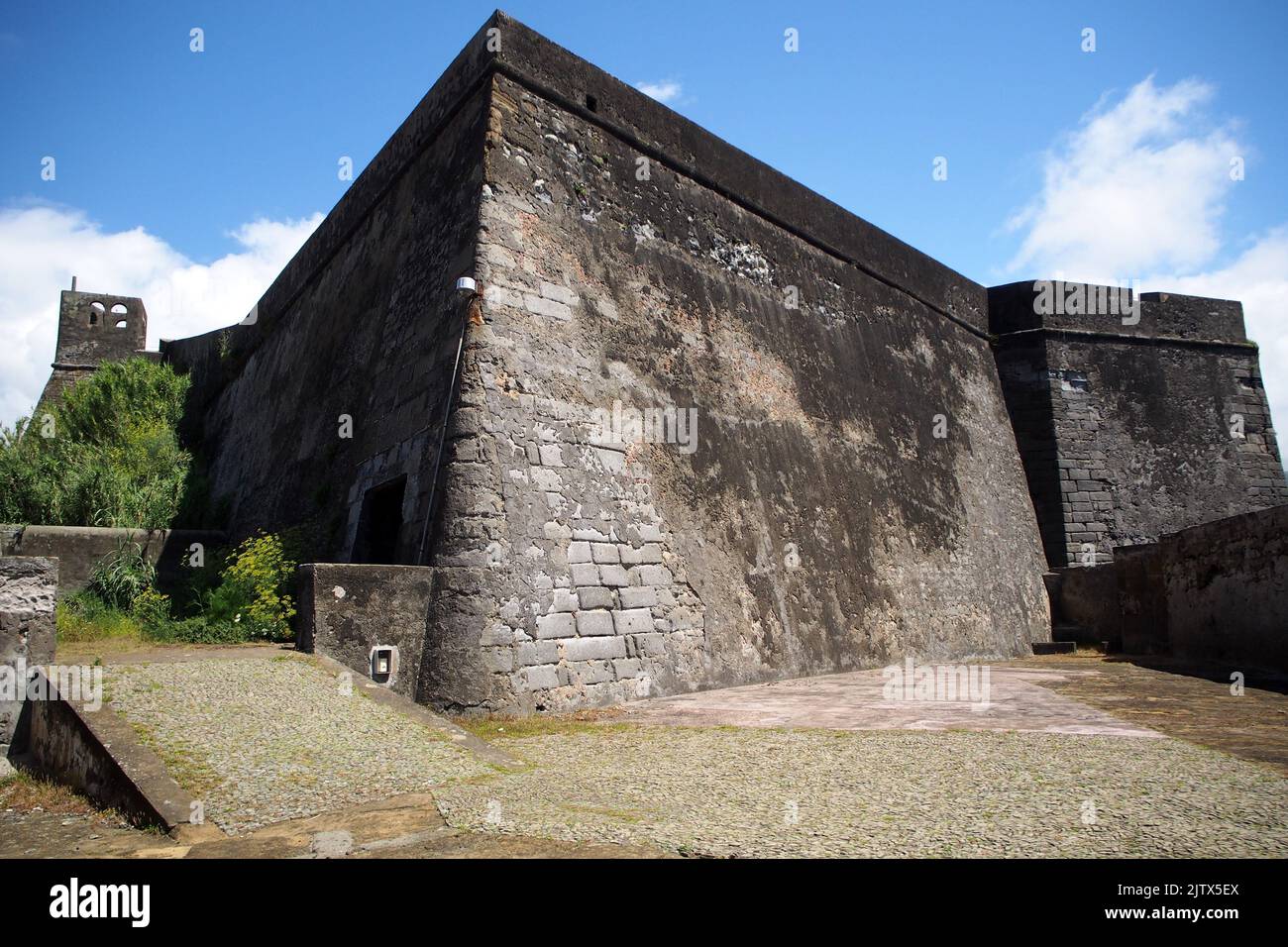 Fort of Sao Sebastiao, corner bastion, Angra do Heroismo, Terceira, Azores, Portugal Stock Photo