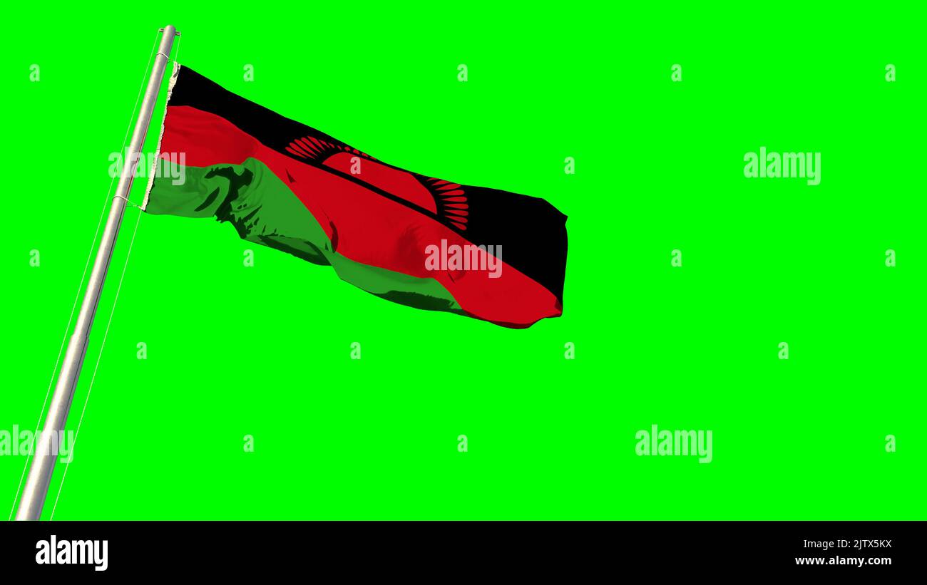Malawi flag on green screen hi-res stock photography and images - Alamy